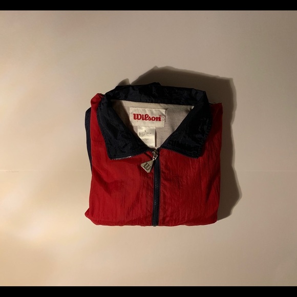 Vintage Wilson Windbreaker Full Zip Metal Zipper L - Picture 2 of 6